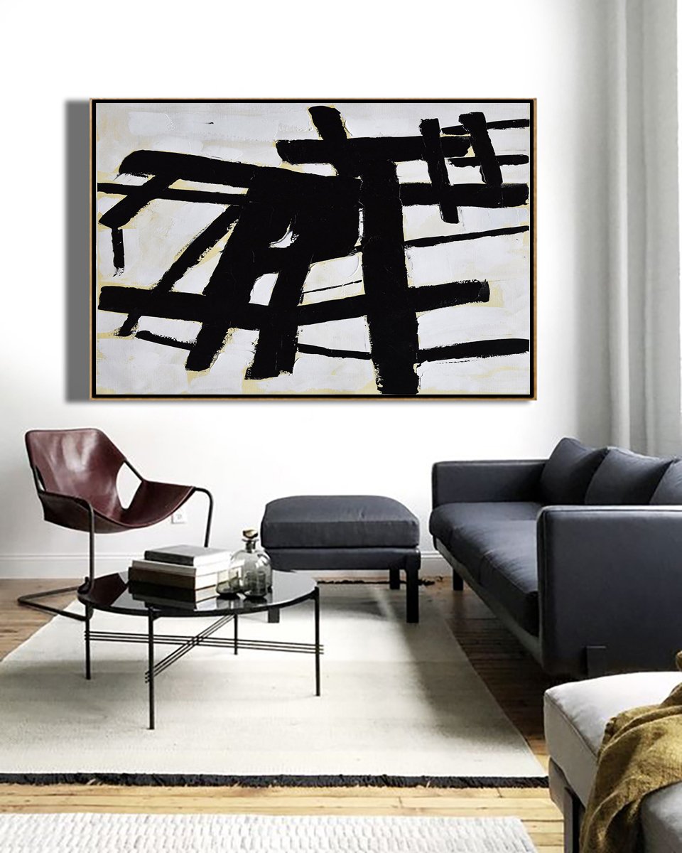 Horizontal Palette Knife Minimalist Art #C22Z